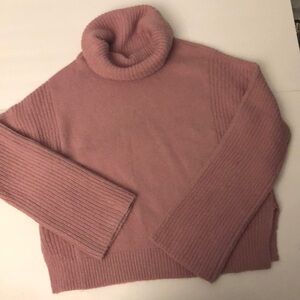 Calvin Klein Jeans Oversized Crop Top Turtleneck Sweater Size Small Petite